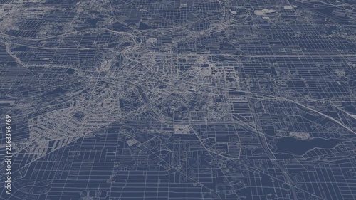3D looped animation of city - Akron Ohio, USA