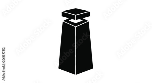 black 3D block shape icon