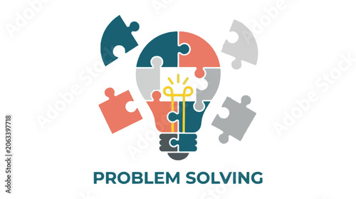 problem solving concept puzzle pieces light bulb idea