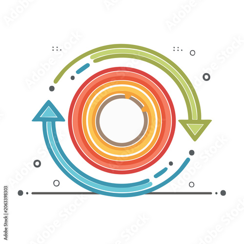 Colorful Circular Arrows Spiral Illustration