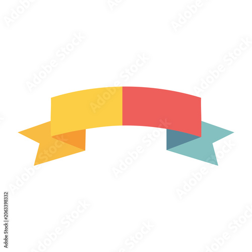 Colorful flat design ribbon banner with stars