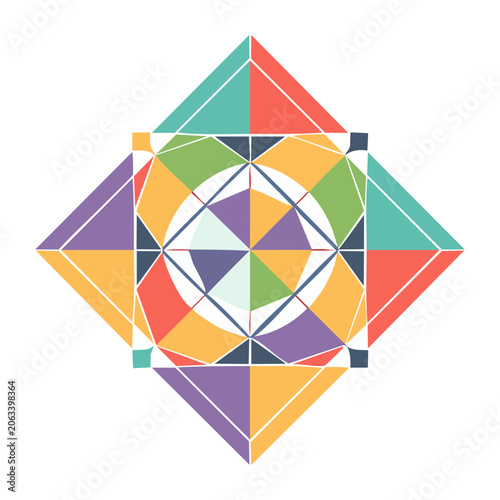 Colorful Geometric Mandala with Radial Symmetry