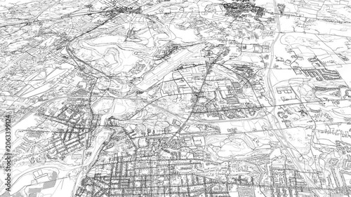 3D looped animation of city - Burlington Vermont, USA