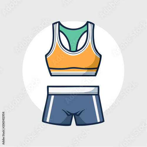 Sports Bra and Shorts Set Illustration