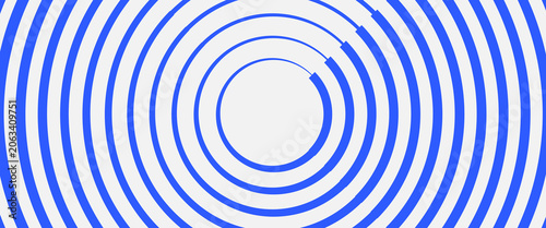 Valokuva Bold blue arc stripes in two mirrored horizontal rows with white-to-blue gradient forming an optical wave illusion across the full frame, modern vector wallpaper texture