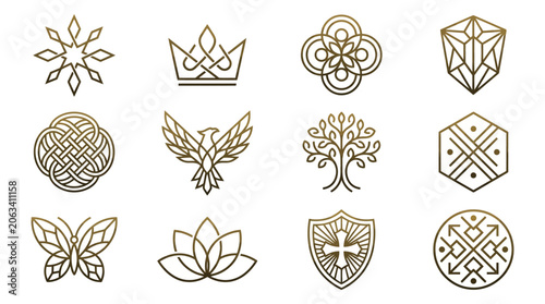 Photos Golden Symbolic Emblems and Logos.