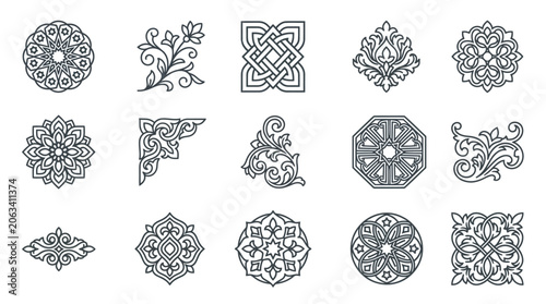 Bilde på lerret Intricate Celtic knotwork design elements collection.