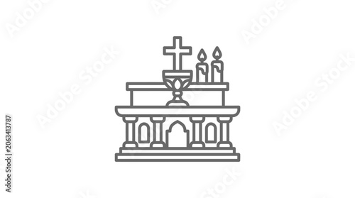 Obraz na płótnie Christian altar with cross and candles icon.