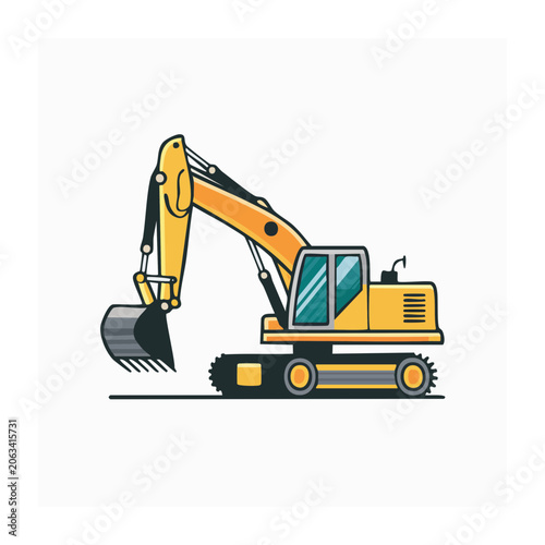 Yellow delivery truck with ladder and cargo