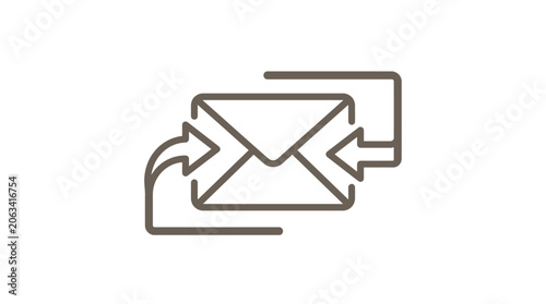 Photos Email exchange icon with bidirectional arrows for communication.