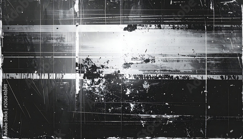 Digital glitch effect texture, monochromatic distorted screen noise, static interference