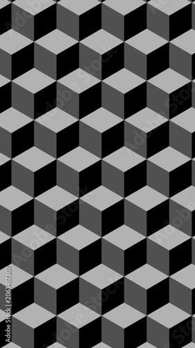 Abstract Isometric Cube Pattern Loop Animation Background