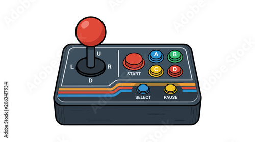 Φωτογραφία Retro Arcade Joystick and Buttons Controller, Vintage Gaming Console