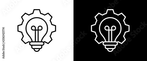 Photos Innovation white and black icon set design