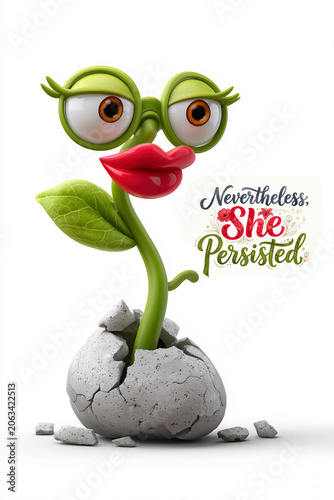 Nevertheless She Persisted Funny Plant Breaking Pot