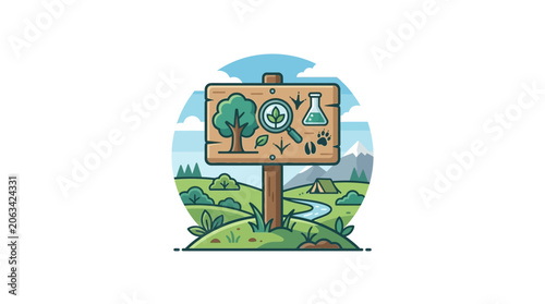 Obraz na płótnie Natural Science Research Sign in Wilderness Landscape