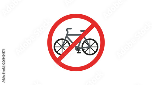 No Bicycle Sign Icon