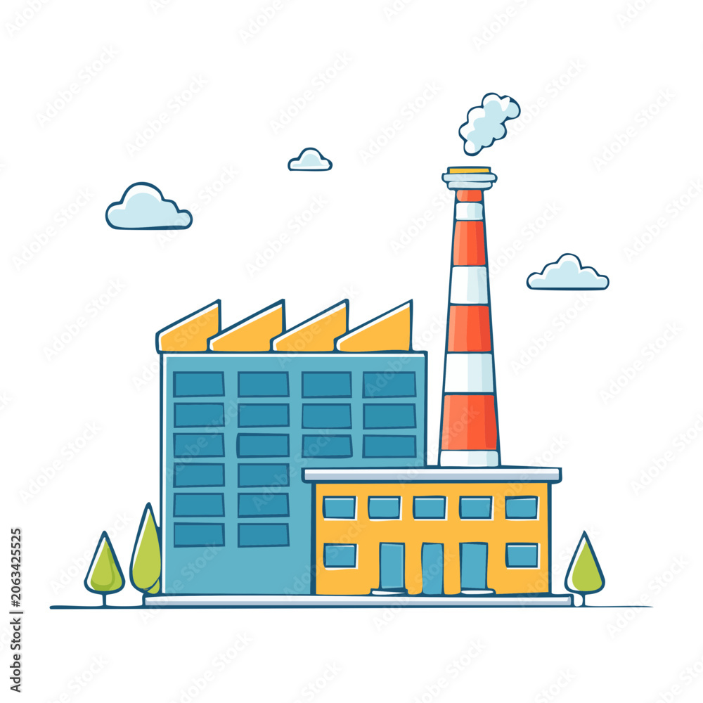 Naklejka premium Flat design skyscraper with construction crane