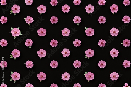 A bunch of purple flowers on a black background