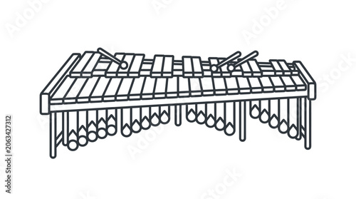 Foto Large professional marimba or xylophone percussion instrument.
