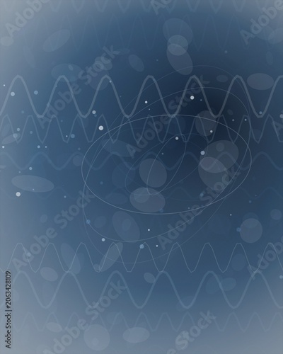 Abstract blue wave and ellipse seamless pattern background