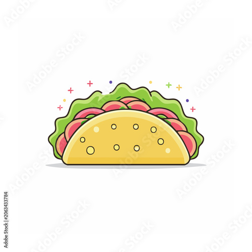 Cute flat design caterpillar with leaves and butterfly