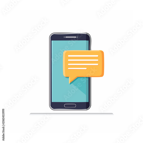 Flat design smartphone with document folder icon