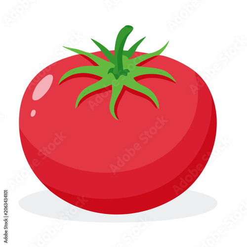 Red apple with green leaf isolated