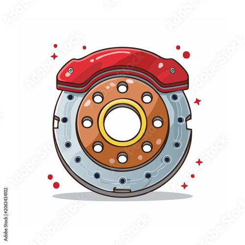 Red and orange mechanical bearing vector