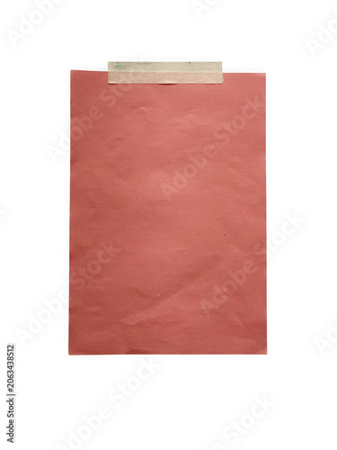 Photography Simple orange red clipboard with a silver clip for holding paper documents or no