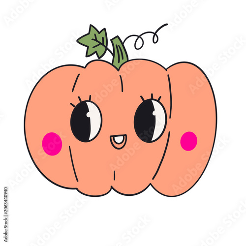 Cute Pumpkin cartoon smiling 