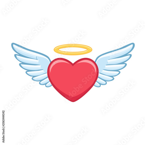 Red heart with blue ribbon and yellow bow vector