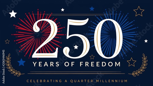 Celebrating 250 years of freedom with fireworks and stars design