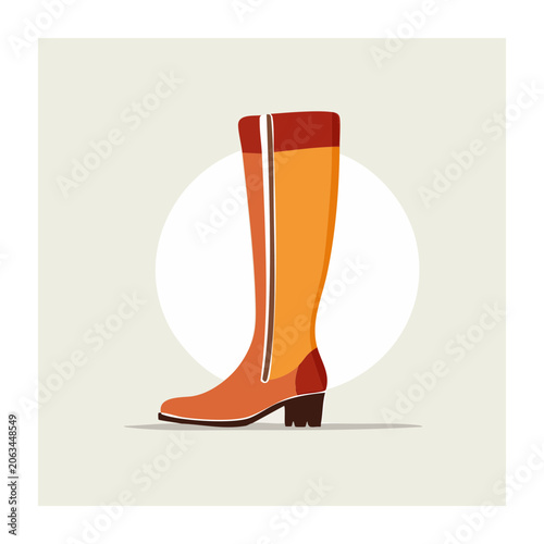 Orange and red sneaker flat design