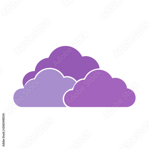 Purple flat design cloud icon