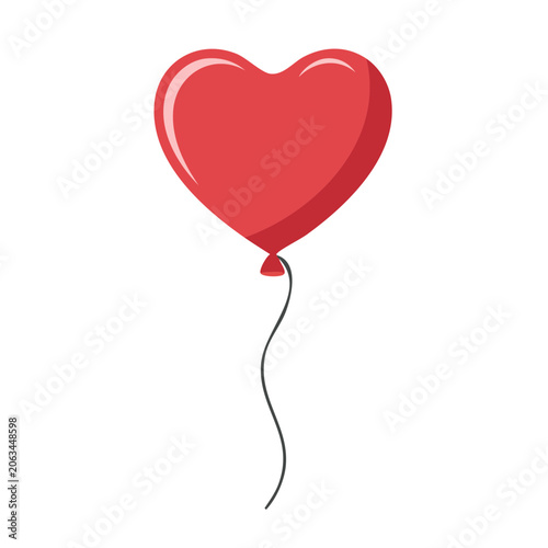 Red heart symbol flat design