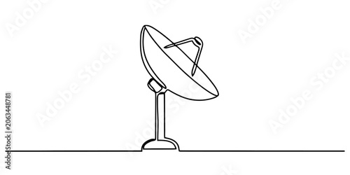 Quadro su tela Satellite dish antenna line drawing