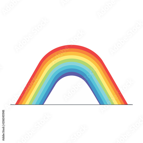 Colorful rainbow arch illustration on white background