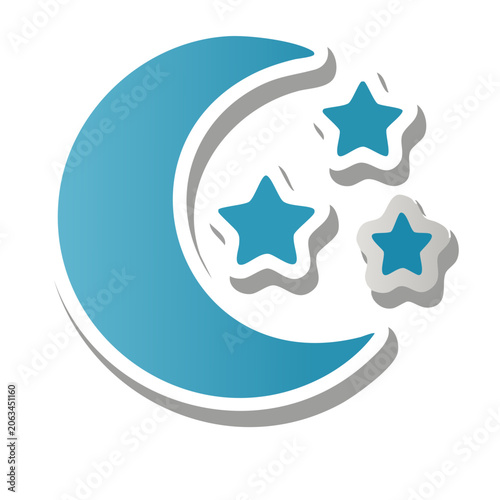 Crescent Moon and Stars Icon