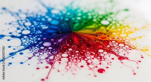 Abstract Colorful Ink Explosion Macro Shot