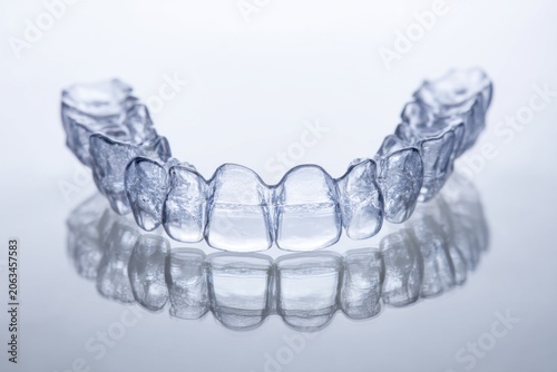 Clear dental aligner tray for orthodontic teeth straightening treatment
