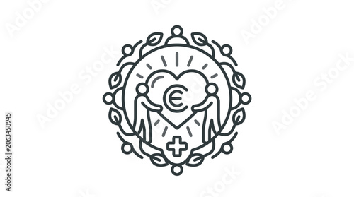 Healthcare financial aid and medical charity icon.