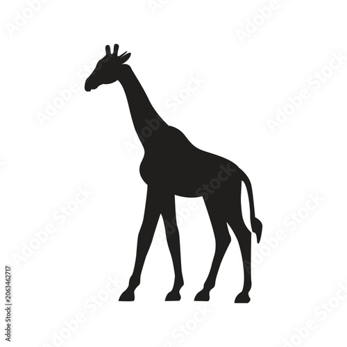 Giraffe silhouette icon vector illustration.