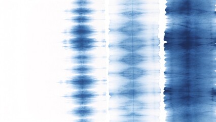 Blue tie dye patterns on white fabric