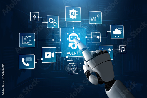 Fotografie AI agents orchestrate workflows across prompts, media, email and analytics