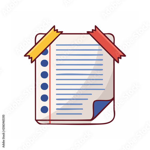 Flat design notebook with bookmarks illustration