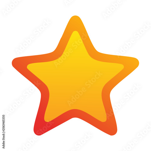 Flat star icon with gradient colors
