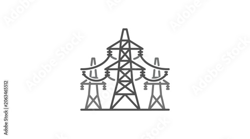 High voltage electricity pylon for power grid transmission.