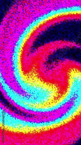 Neon Gradient Halftone Spiral Loop Animation Background