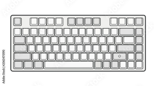Basic outline icon of a standard computer keyboard.